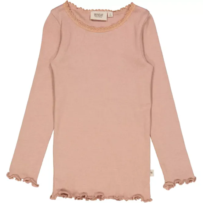 Hovedbilde Wheat rib tee lace LS rose ...