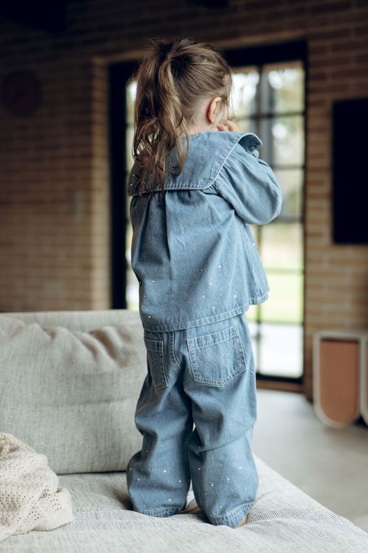 Hust & Claire denim jeans studs blue denim