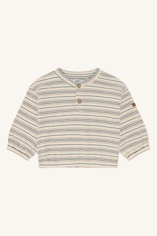 Hust & Claire Sigurt fine striped knit snow white