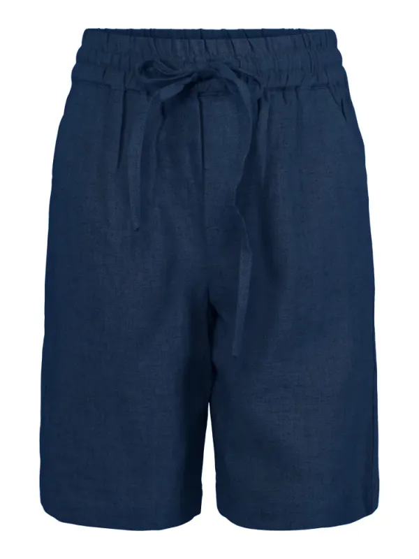 Vilje & Ve Sidney linen shorts indigo navy