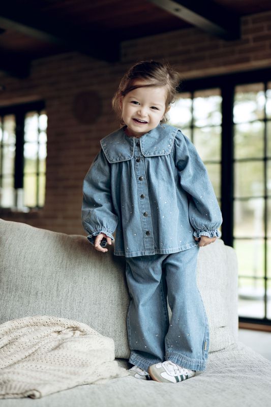 Hust & Claire denim jeans studs blue denim