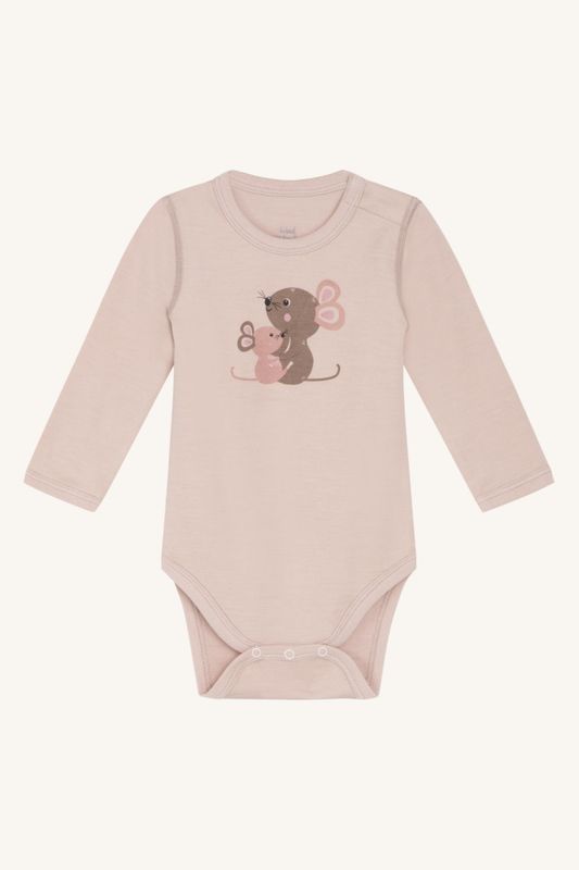 Hust & Claire Baloo body ull/bambus mus rose cloud