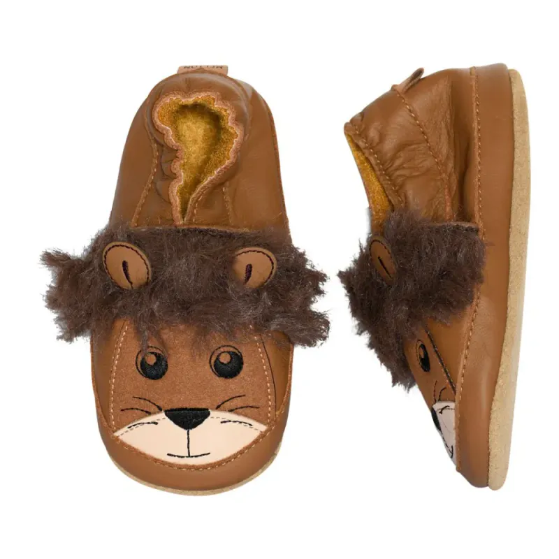 Melton tøfler Lion skinntøfler cognac