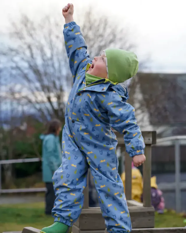 Kattnakken hagl helårsregndress mjuk blå